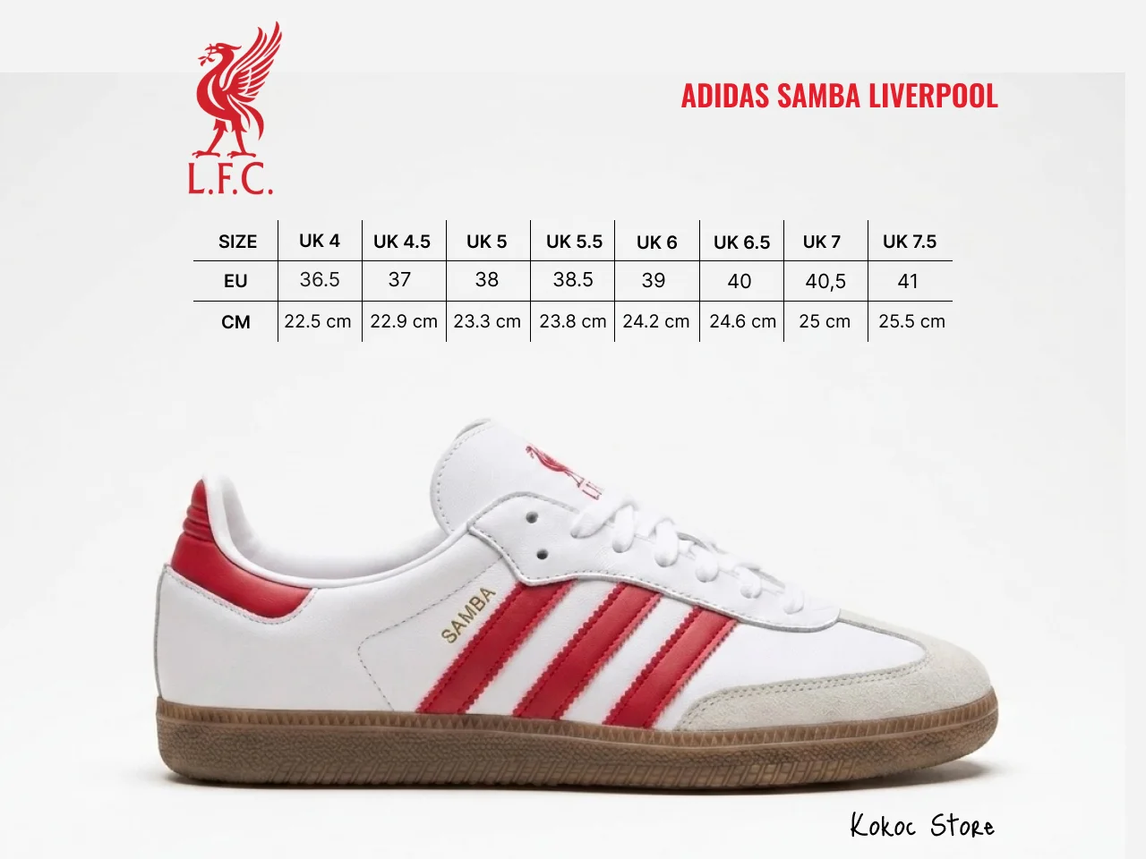 Кеды Adidas Samba Liverpool FC Unisex - миниатюра 3