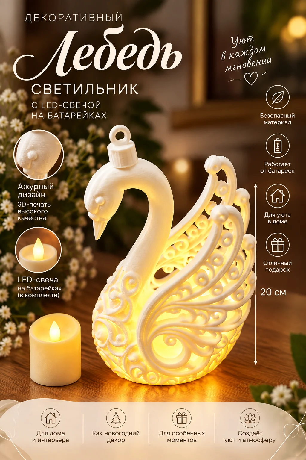 Светильник Лебедь - изображение 1