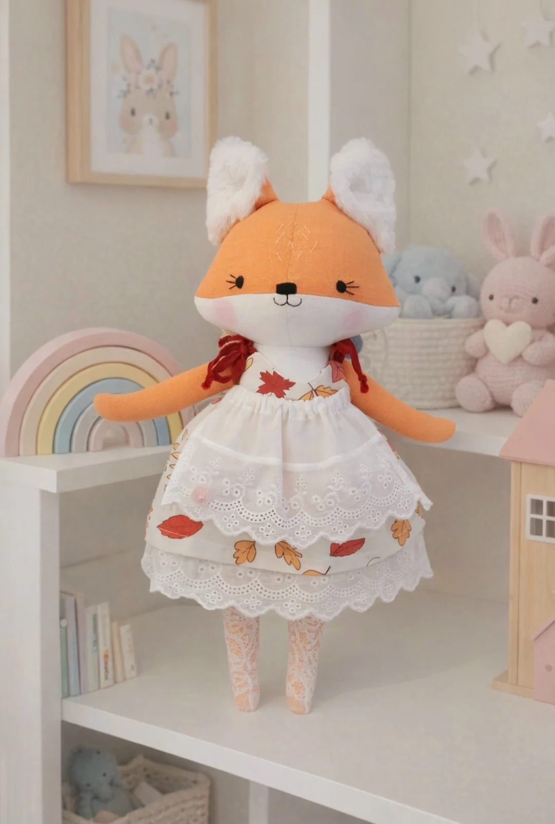ЛИСИЧКА игрушка с одеждой + постелька - миниатюра 9
