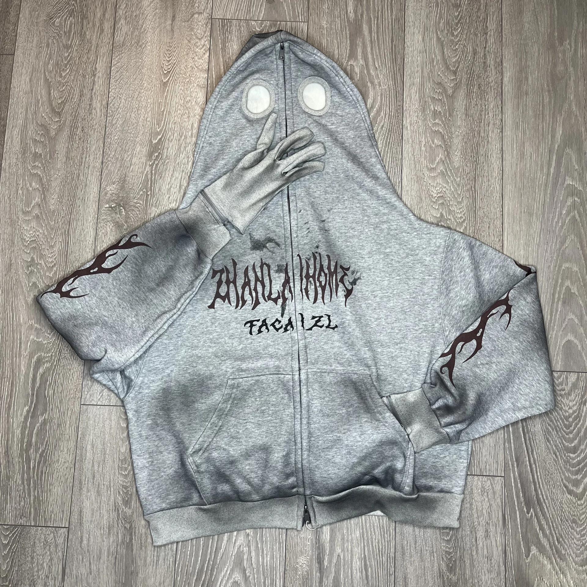 Эксклюзивное Зип-худи Full-zip с маской и перчатка - миниатюра 6