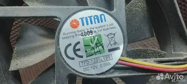 Вентилятор 92x92, Titan TFD-9225L12S, 3pin - миниатюра 2