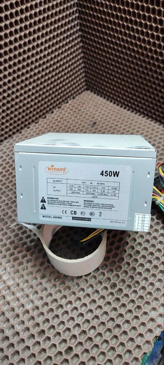 Бп для пк 450вт,сгоревший,atx,20pin+4pin - миниатюра 3