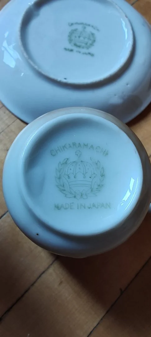 Антикварная чайная пара Chikaramachi Япония 1930-е - миниатюра 2