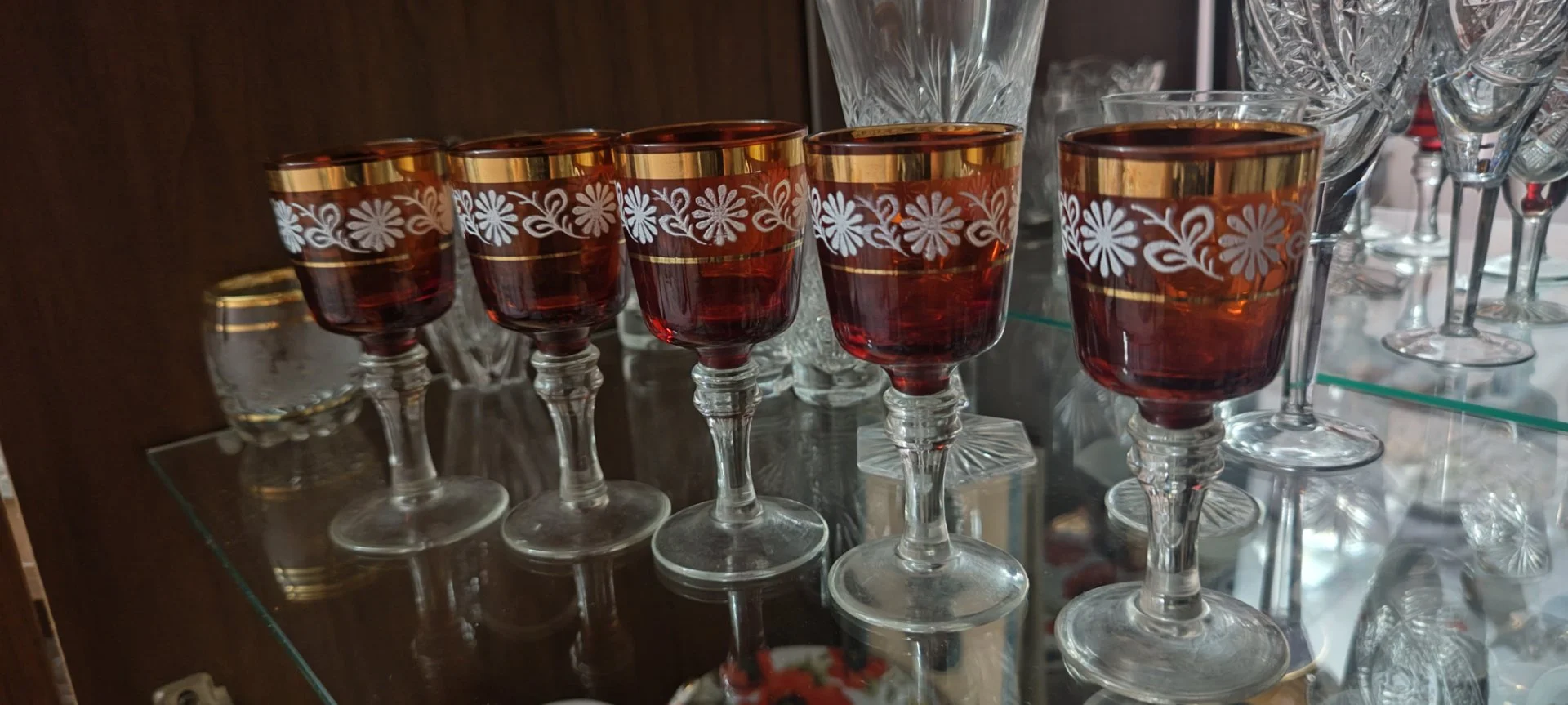Винтажные рюмки «Ромашки» Богемия Чехословакия - изображение 1