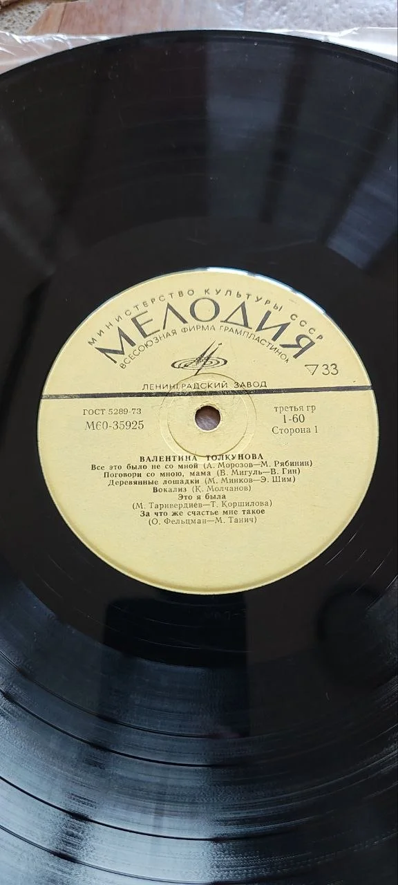 Виниловая пластинка:Валентина Толкунова(1974 г.) - миниатюра 2