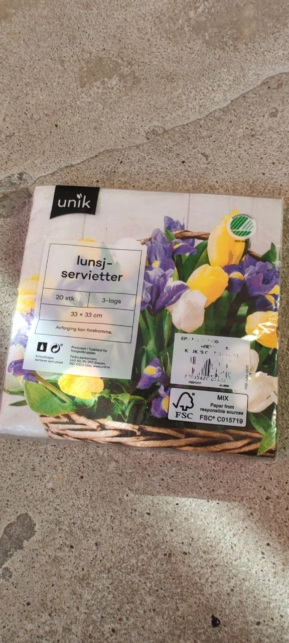 Салфетки бумажные Unik Lunsjservietter - миниатюра 2