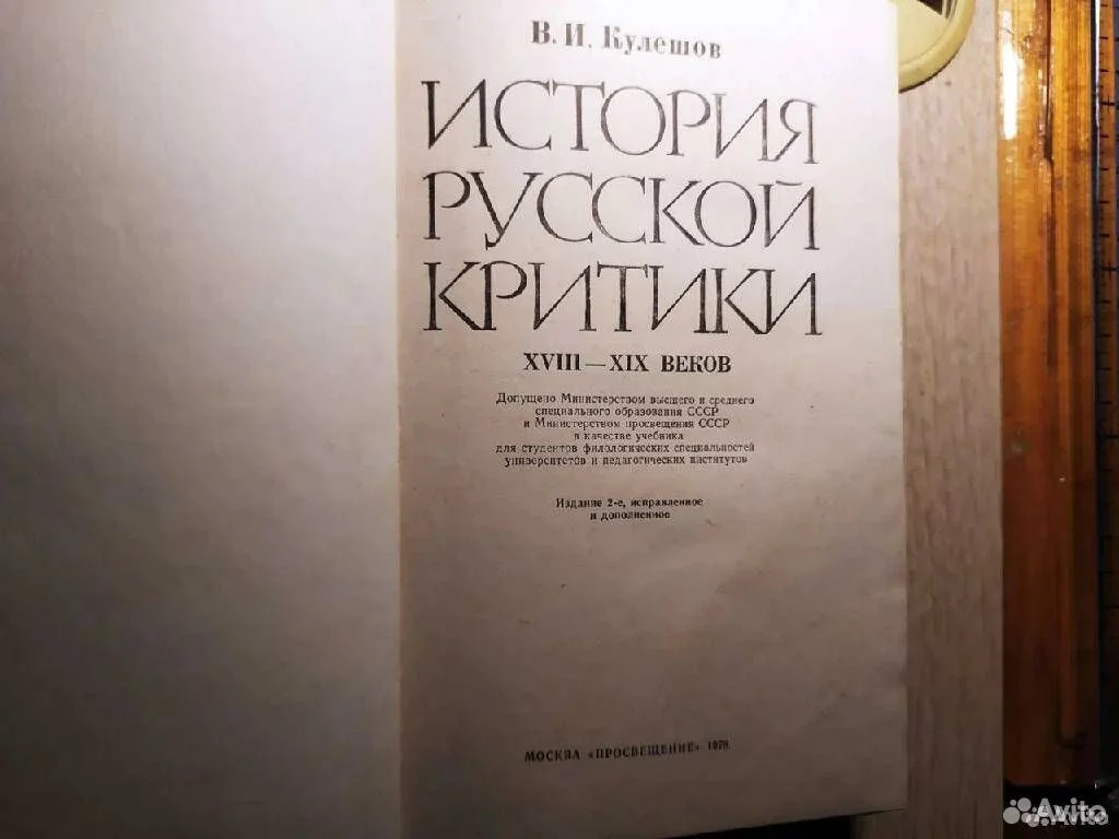 В.И. Кулешов История русской критики - миниатюра 2