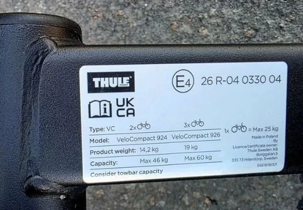 Велокрепление на фаркоп thule velocompact 926 - миниатюра 3