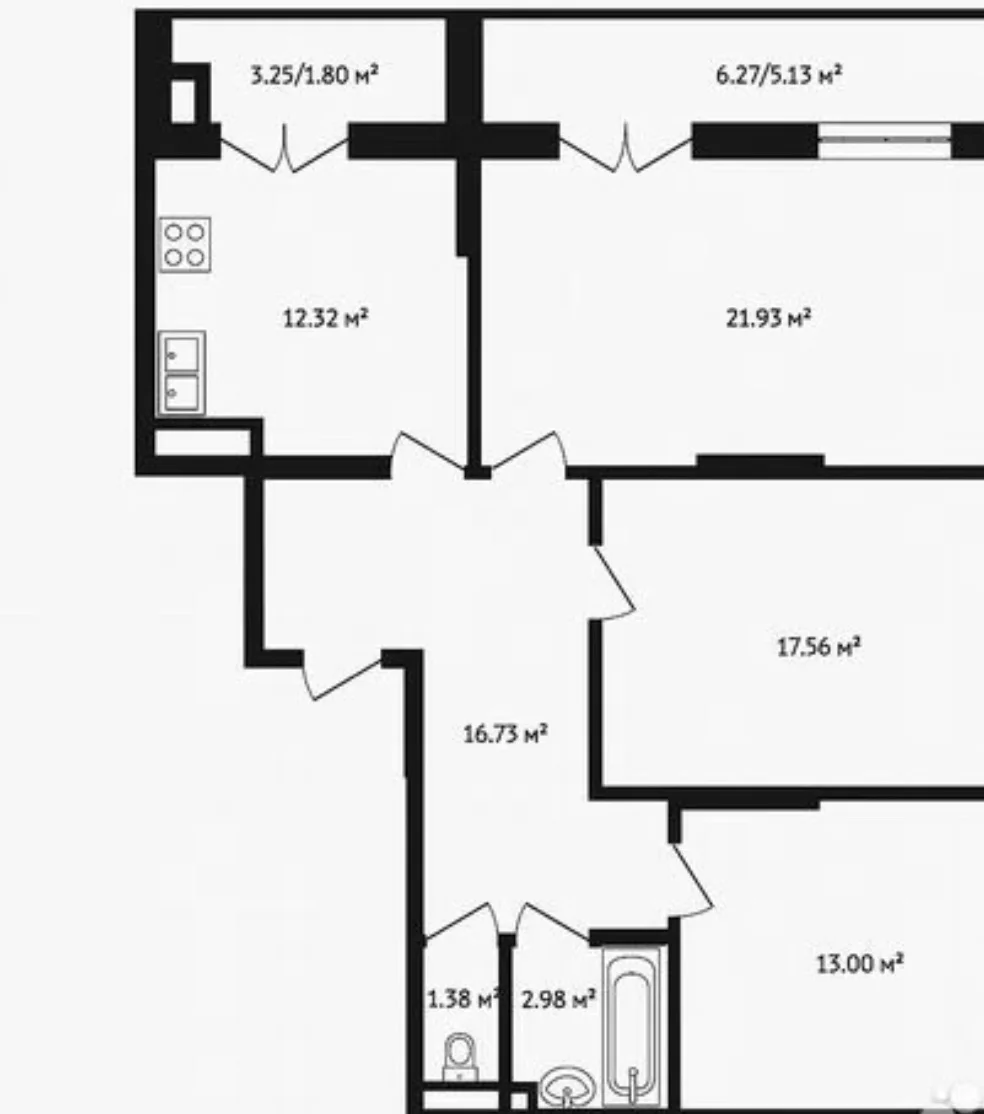 3-к квартира, 90.3 м², 3/14 эт - миниатюра 4