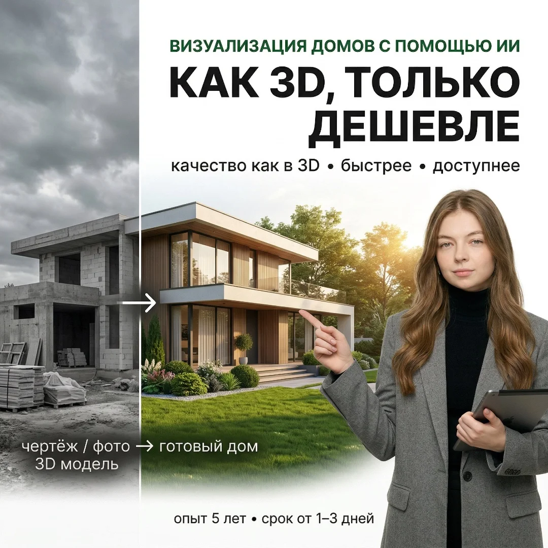 Визуализация домов | экстерьер архитектура | быстро и недорого - изображение 1