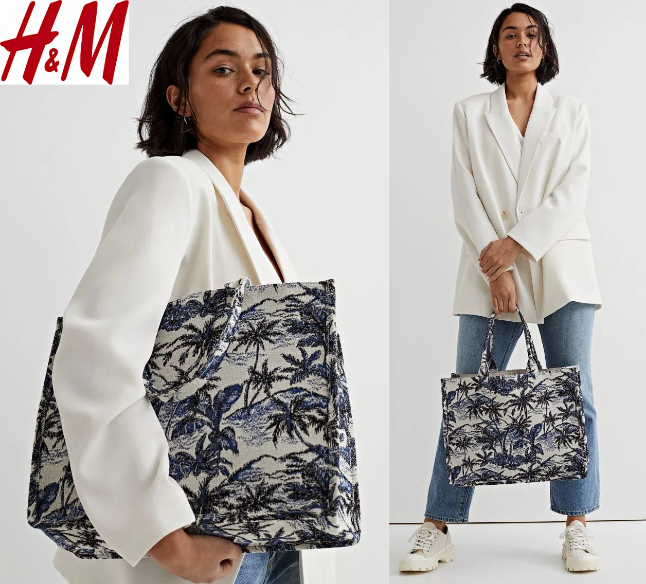 Жаккардовая Сумка-Тоут H&M Jacquard-Weave, Новая, с биркой. - изображение 1