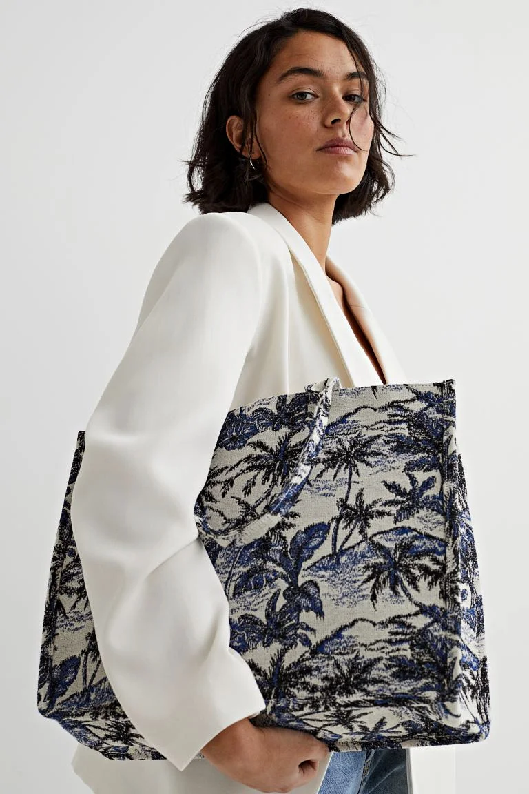 Жаккардовая Сумка-Тоут H&M Jacquard-Weave, Новая, с биркой. - миниатюра 8