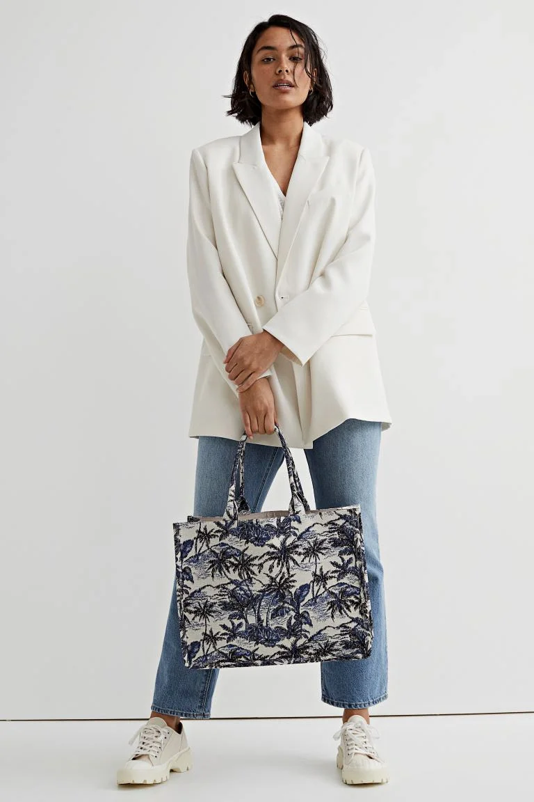 Жаккардовая Сумка-Тоут H&M Jacquard-Weave, Новая, с биркой. - миниатюра 9