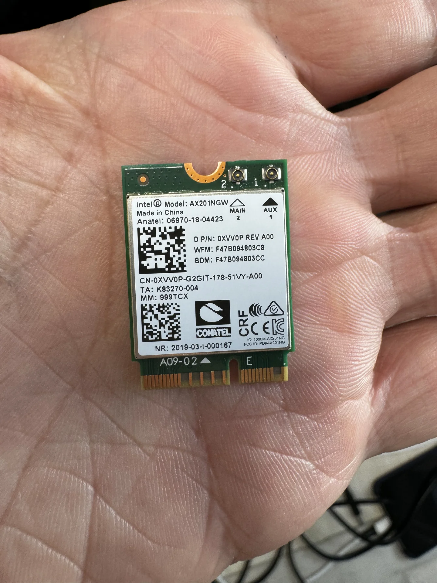 Модуль вайфай Wi-Fi Intel AX201NGW - изображение 1