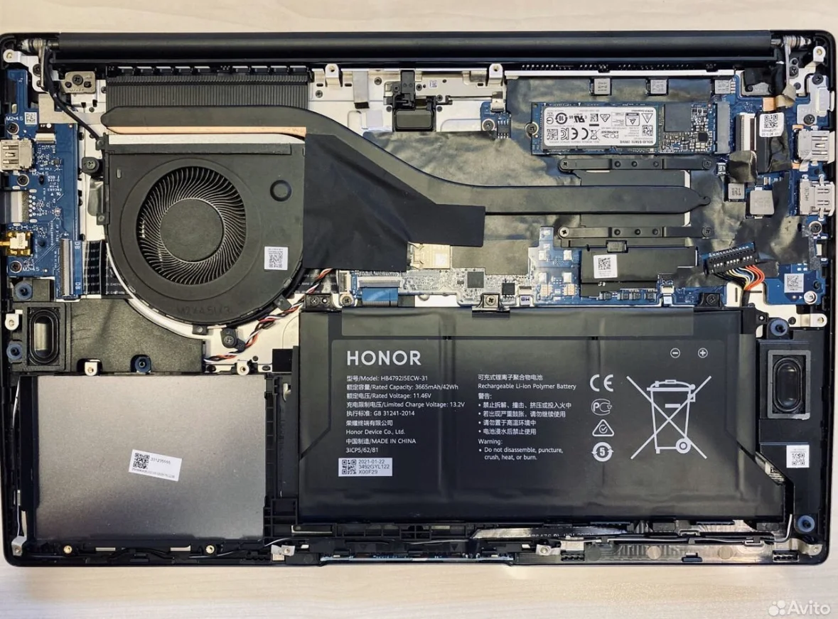Honor MagicBook X15 i5-10210U на запчасти, разбор - миниатюра 5