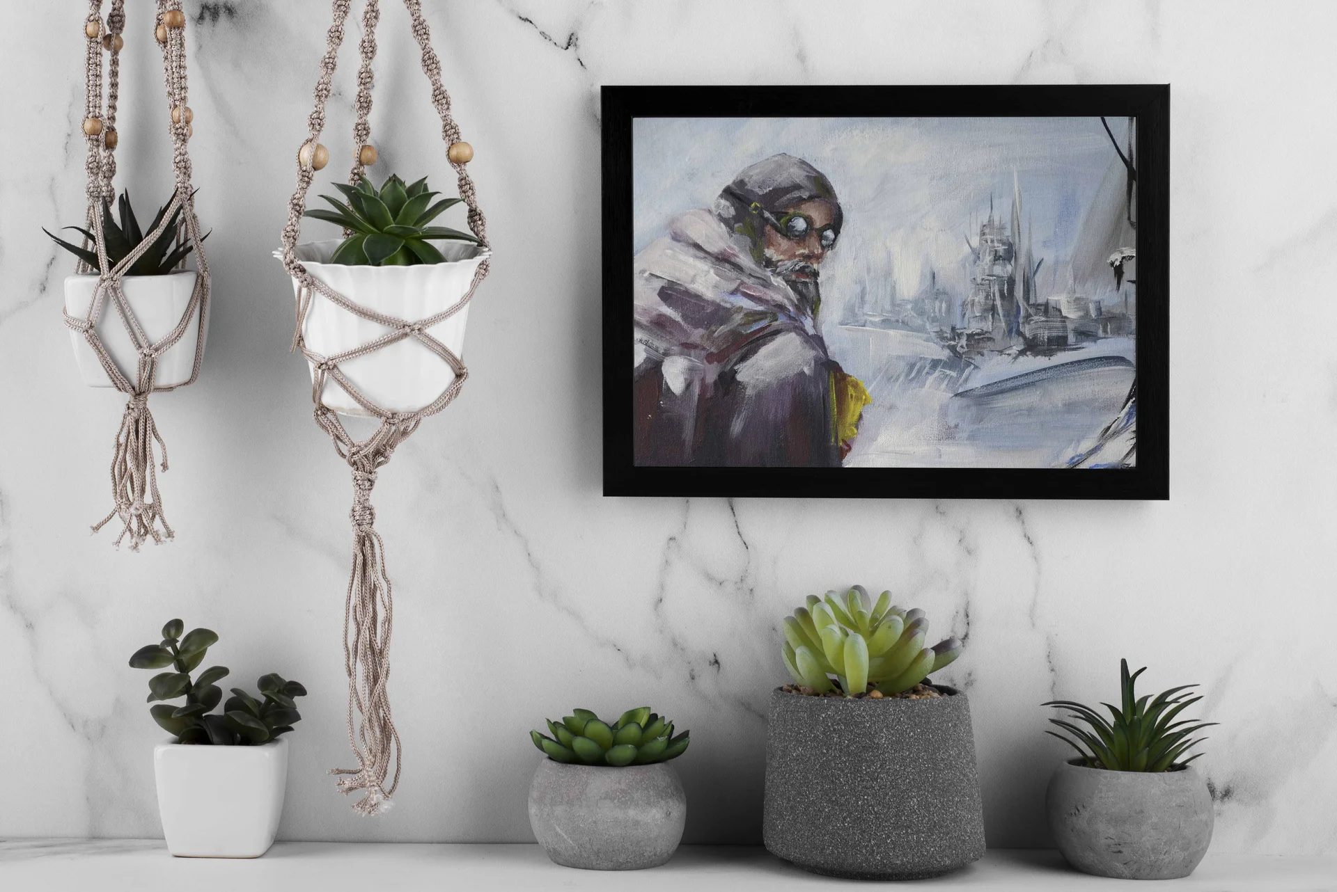 Картина Пейзаж "В пути" frostpunk акрил/холст 30х20 см - миниатюра 2