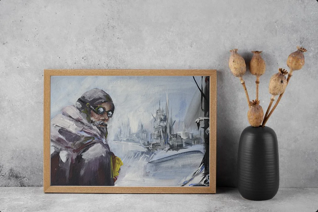 Картина Пейзаж "В пути" frostpunk акрил/холст 30х20 см - миниатюра 4
