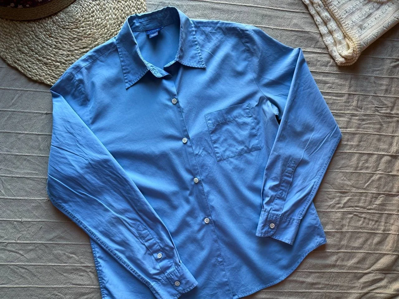 Рубашка женская голубая J Crew хлопок S 42 - миниатюра 2