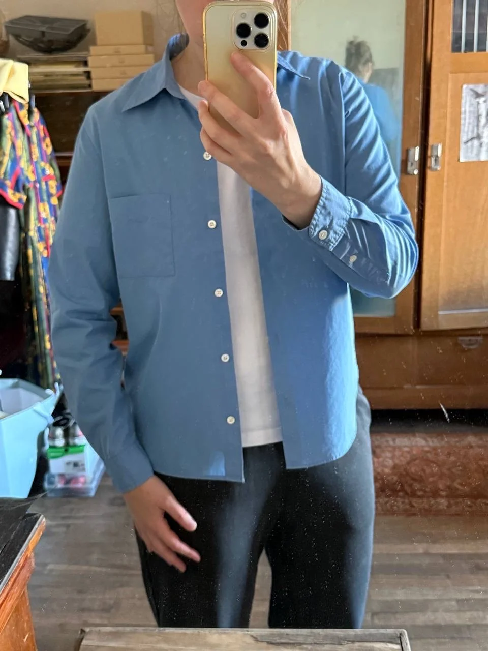 Рубашка женская голубая J Crew хлопок S 42 - миниатюра 8