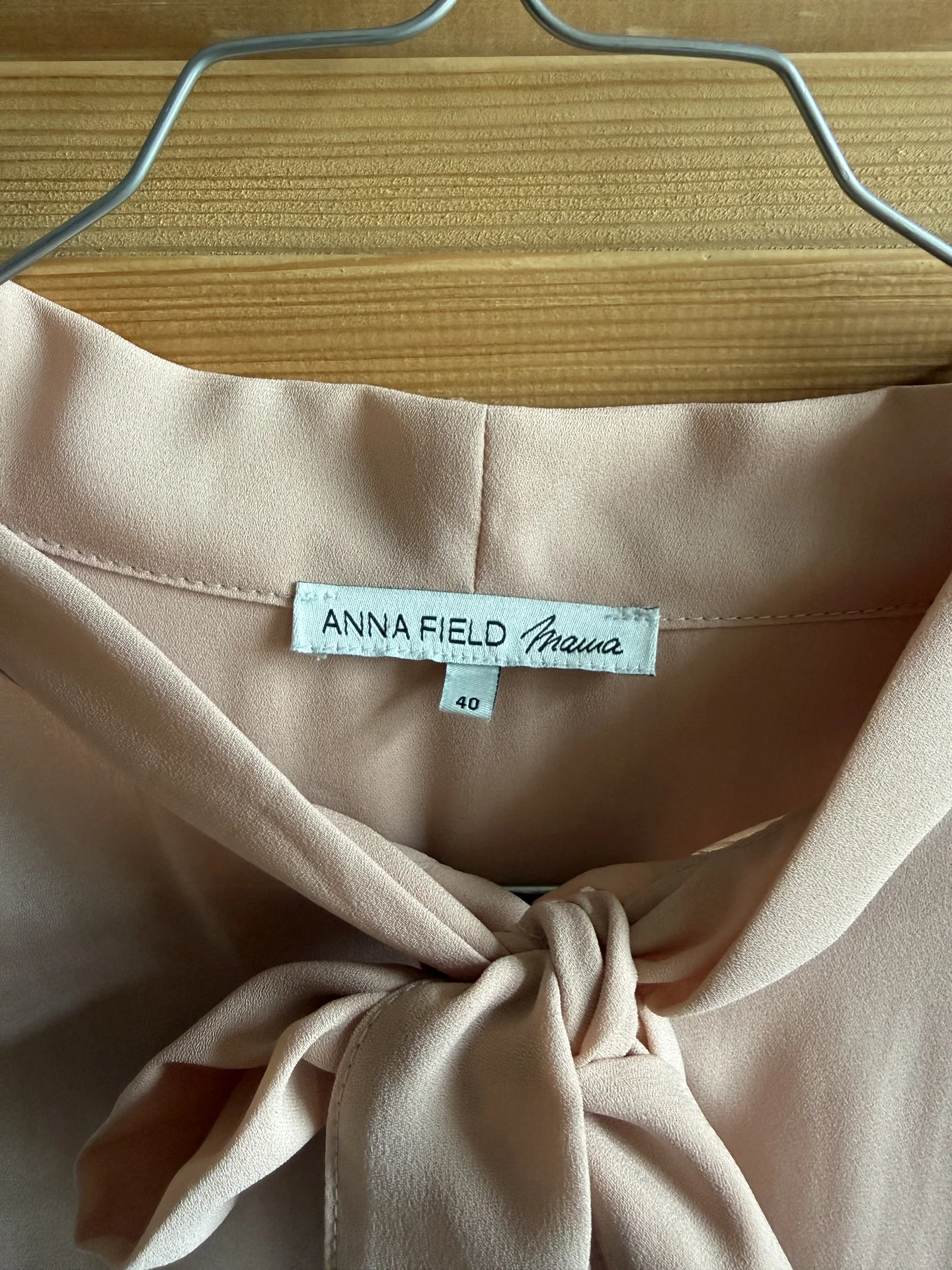 Легкая блузка с бантом 44 46 M пыльная роза - миниатюра 5