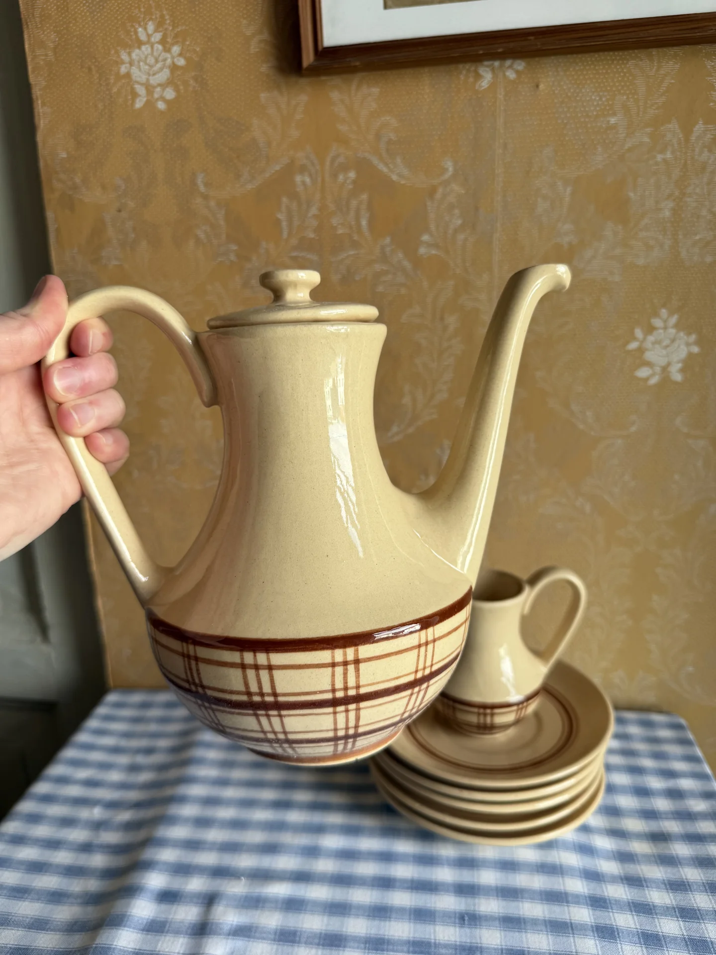 Кофейный сервиз винтажный фаянс СССР - миниатюра 2
