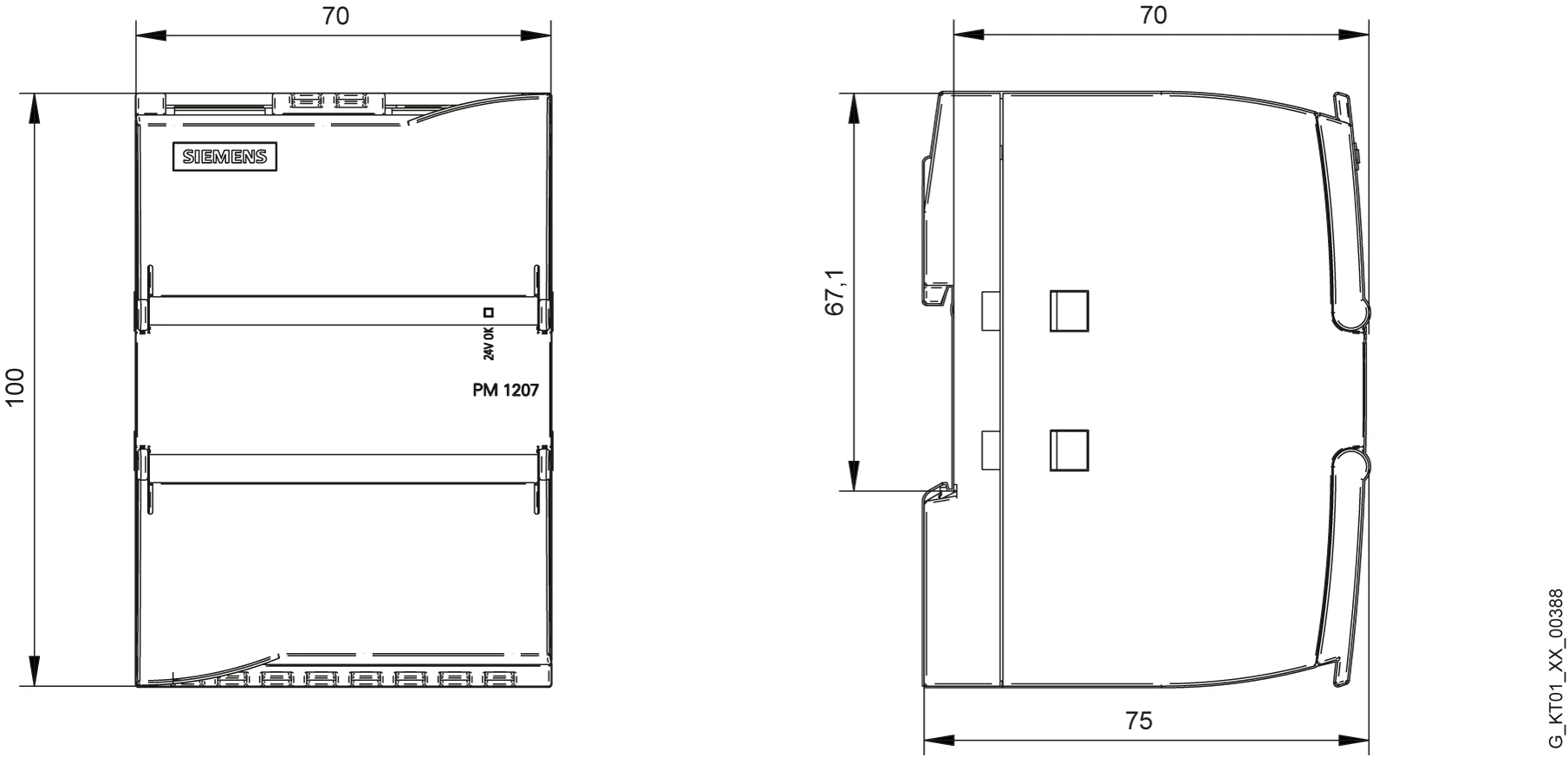 Блок питания Siemens SIMATIC S7-1200 PM1207 (6EP1332-1SH71) 24V / 2.5A - миниатюра 3