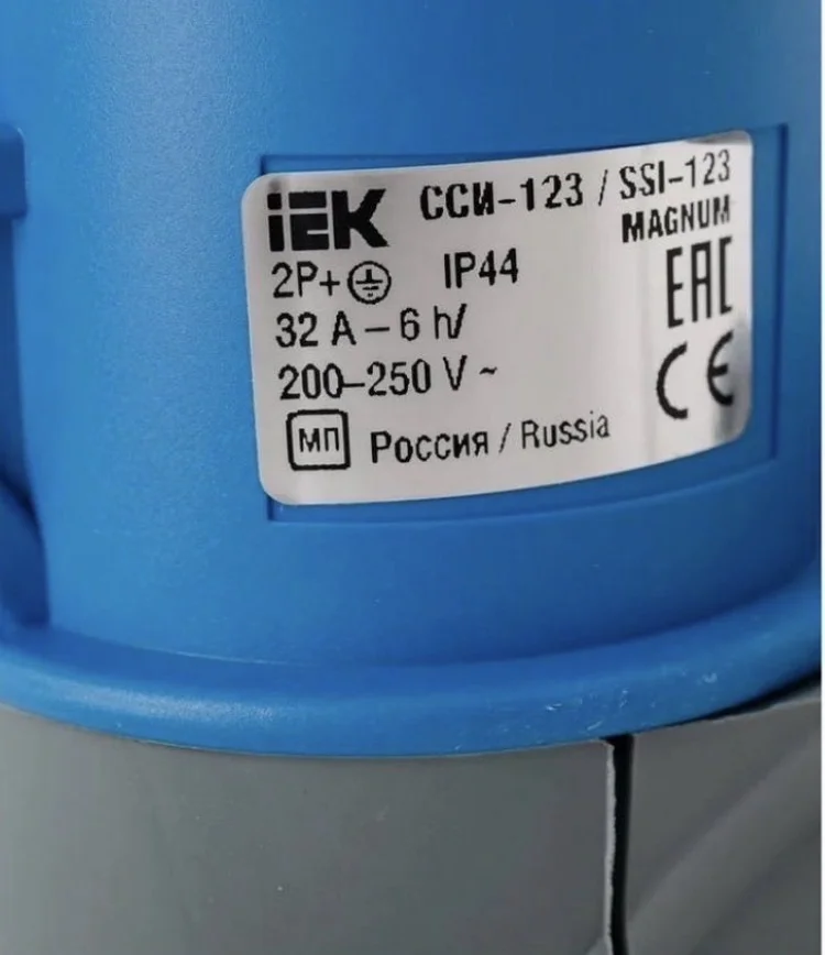 ІЕК Розетка стационарная ССИ-123 MAGNUM 32A 2P+PE - миниатюра 2