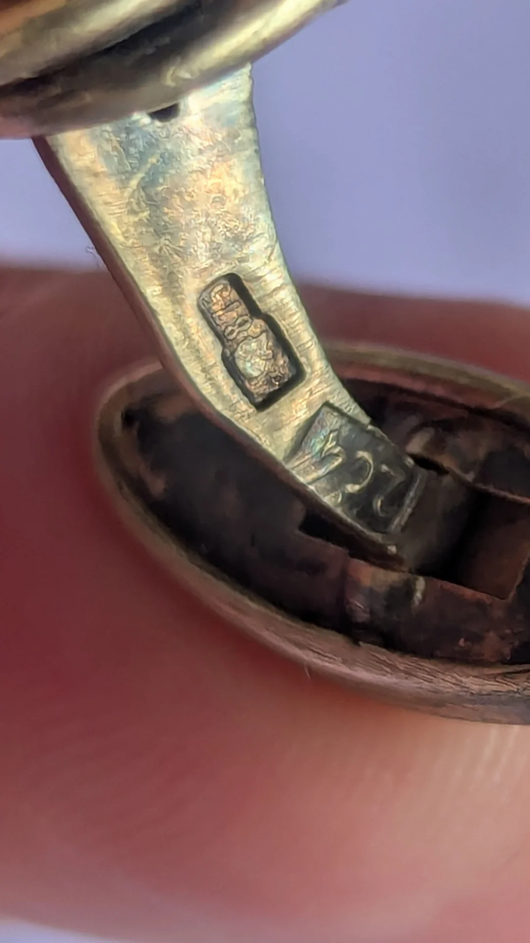 Запонки серебро 875, СССР - миниатюра 3