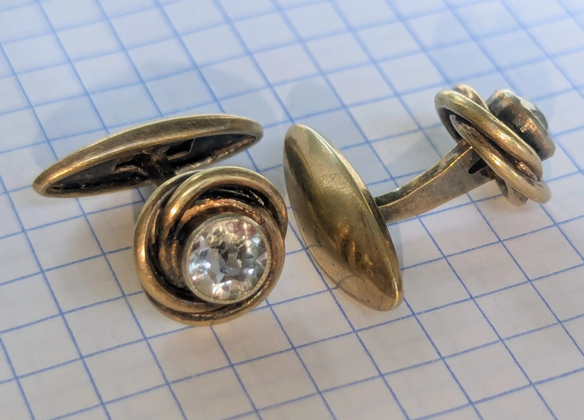 Запонки серебро 875, СССР - миниатюра 4