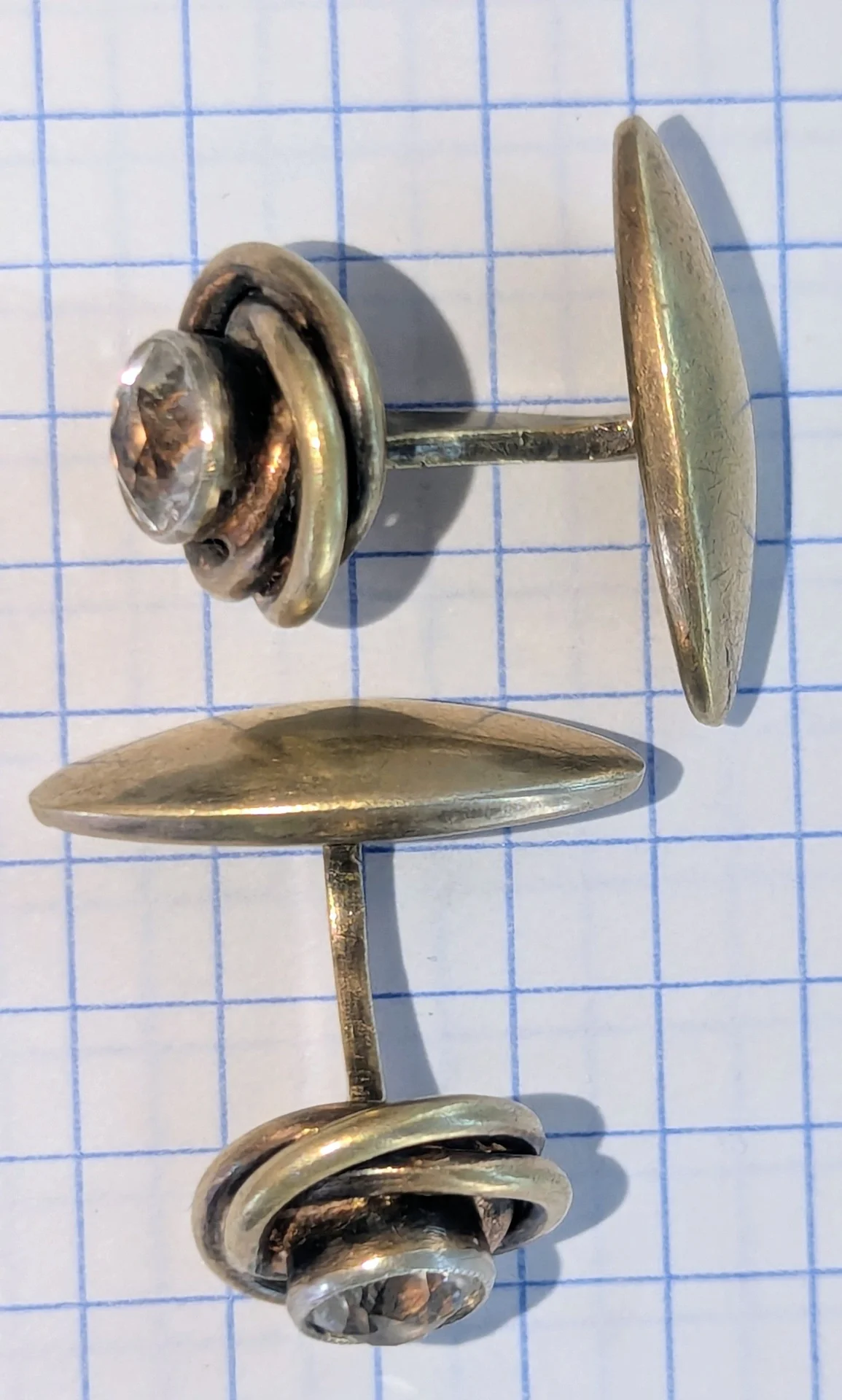 Запонки серебро 875, СССР - миниатюра 5