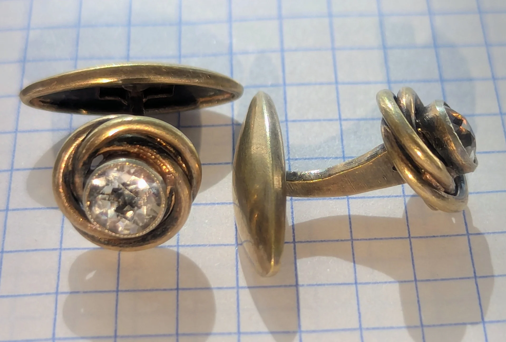Запонки серебро 875, СССР - миниатюра 6