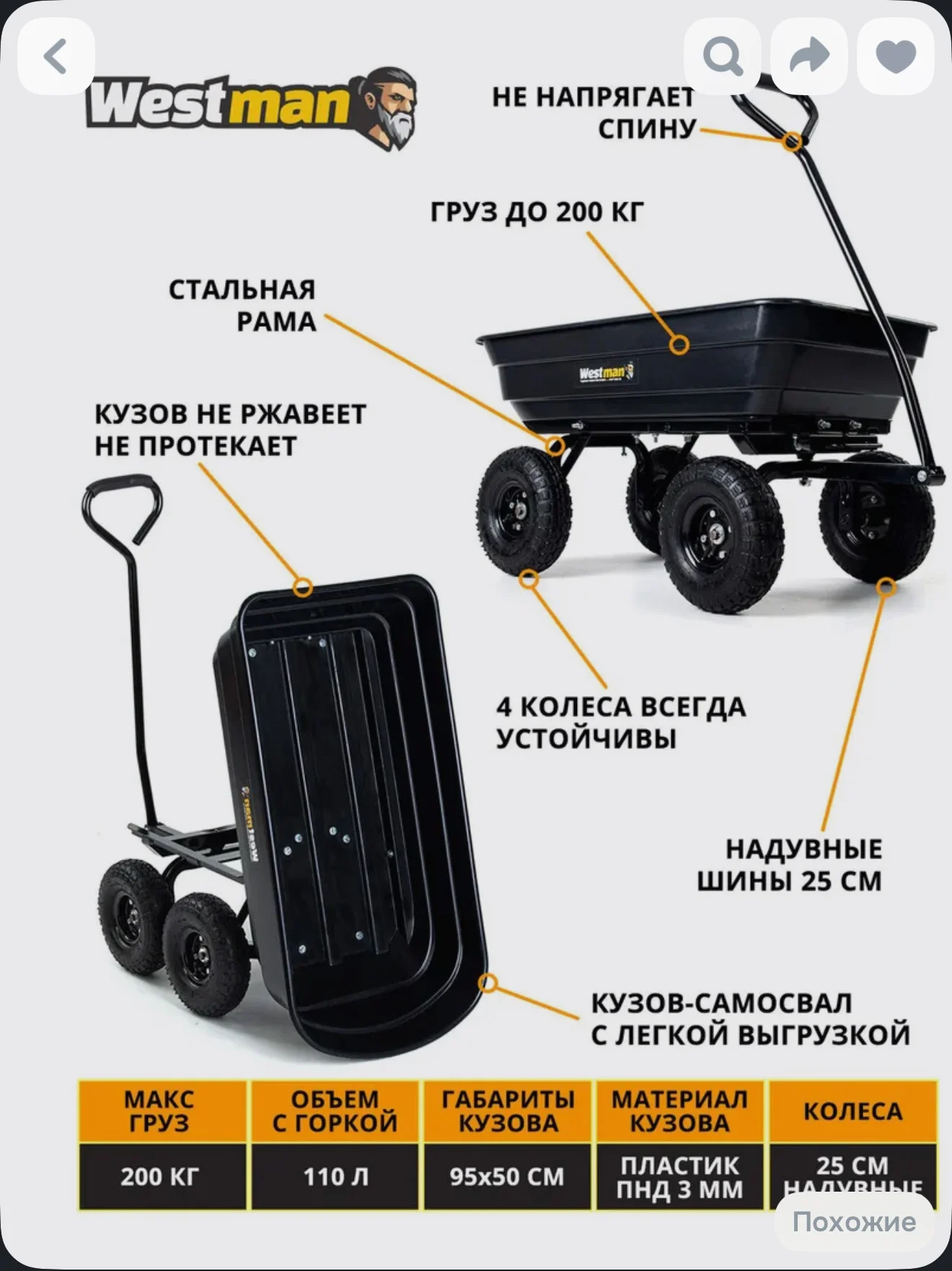 Тачка садовая новая - миниатюра 2