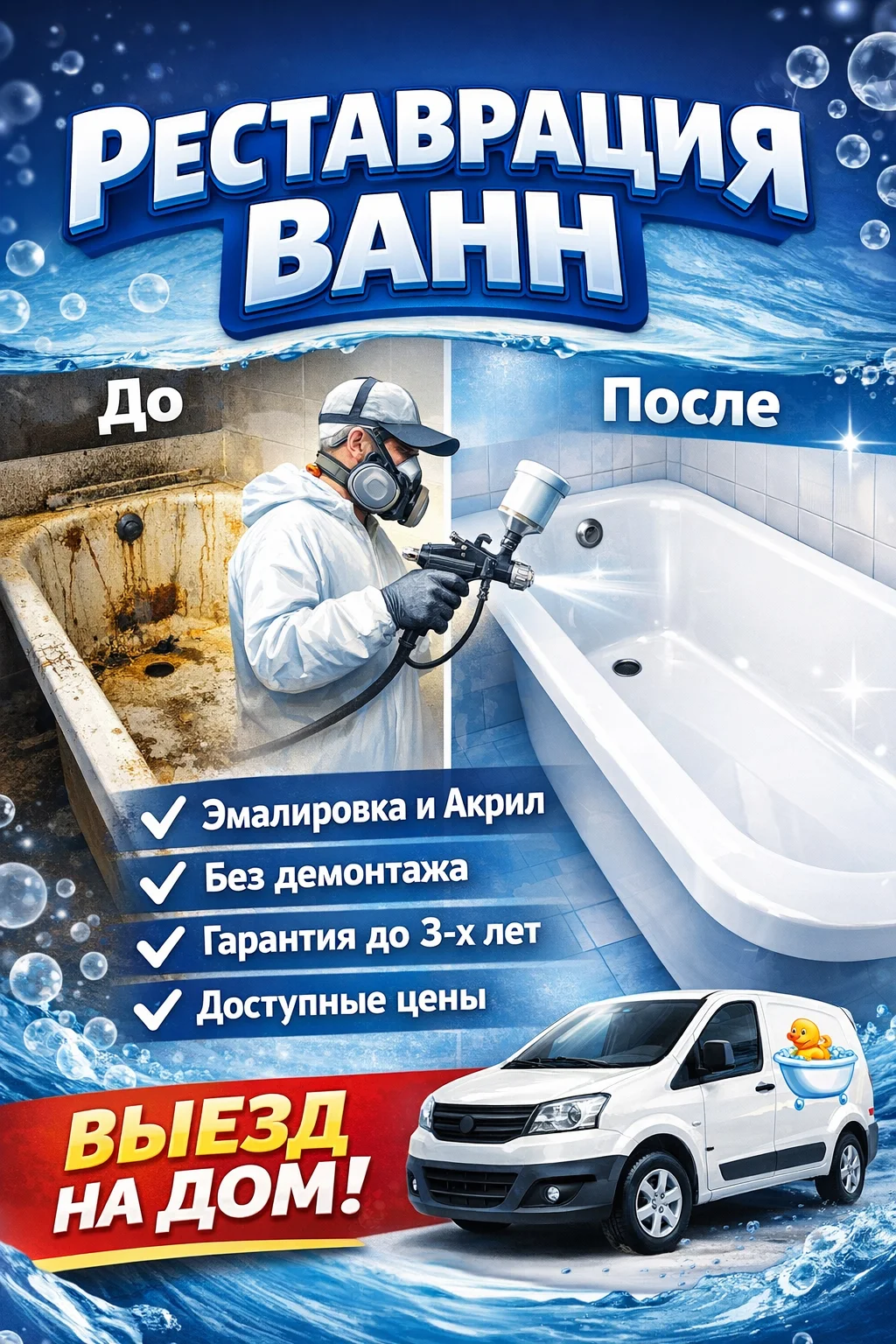 Реставрация ванн акрилом и мрамором - миниатюра 3