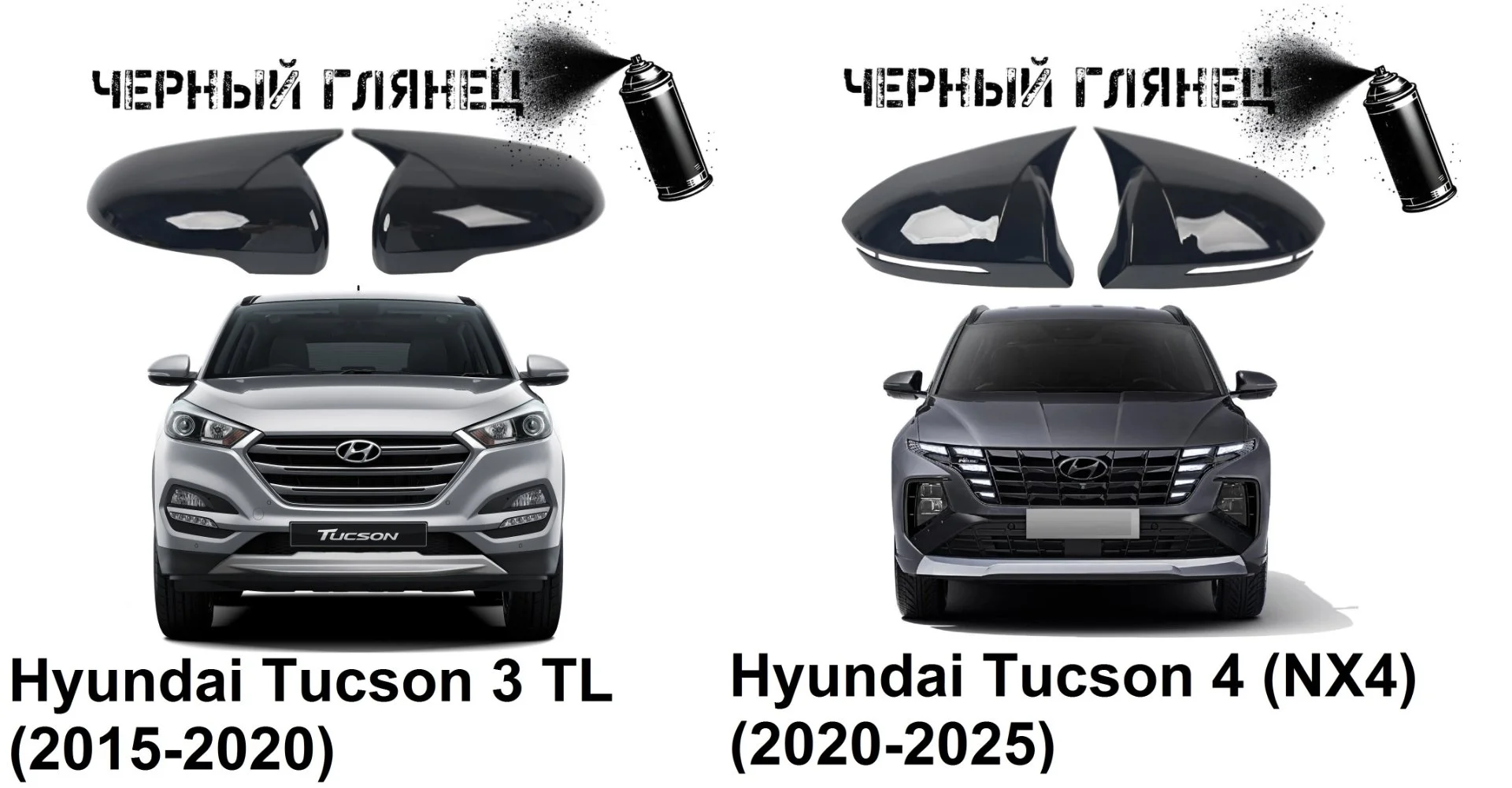 Накладки на зеркала в стиле BMW на Hyundai - миниатюра 4