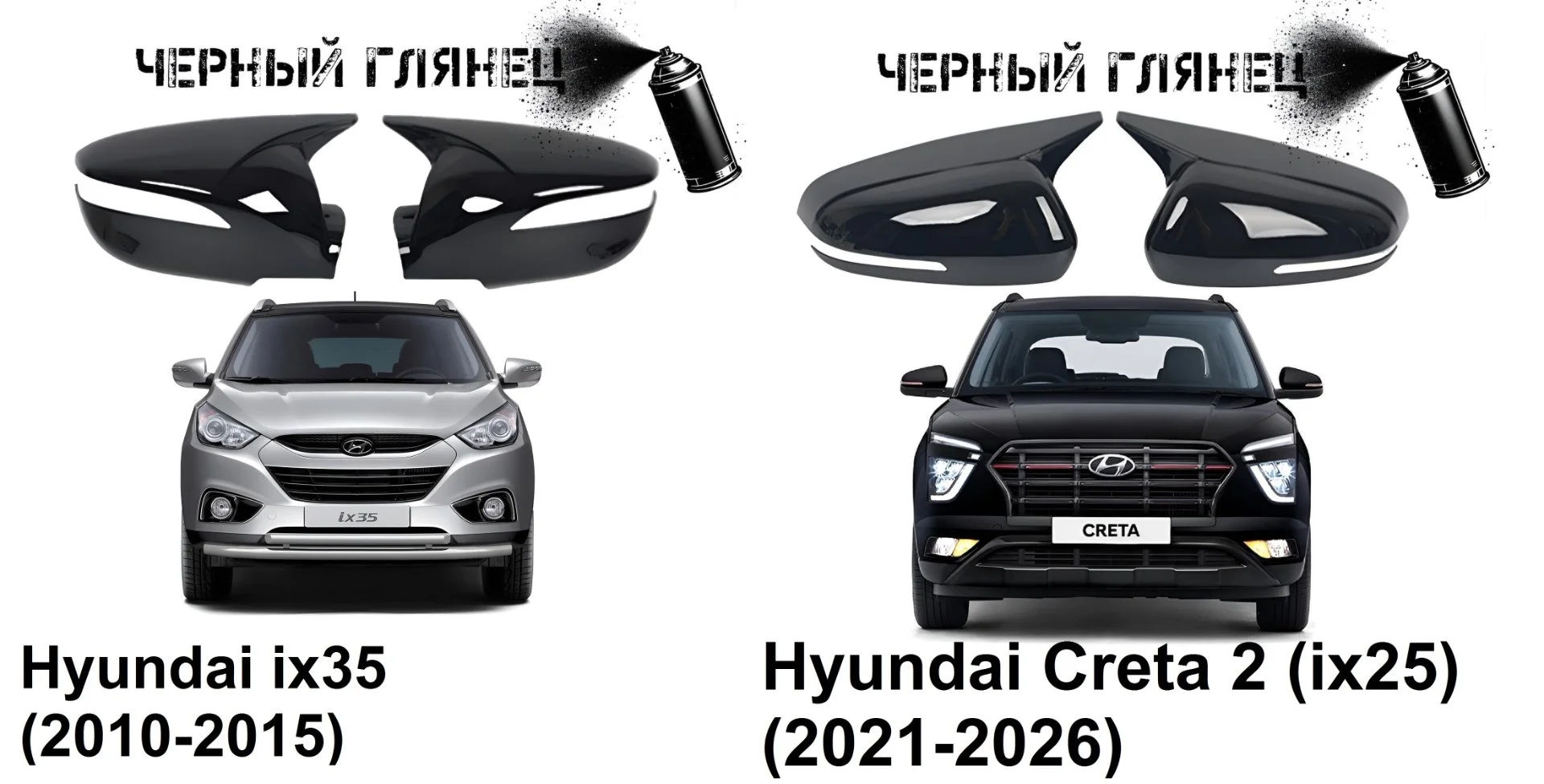 Накладки на зеркала в стиле BMW на Hyundai - миниатюра 7