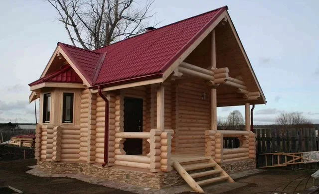 Строим бани из оцилиндрованного бревна. Зимний лес - миниатюра 3