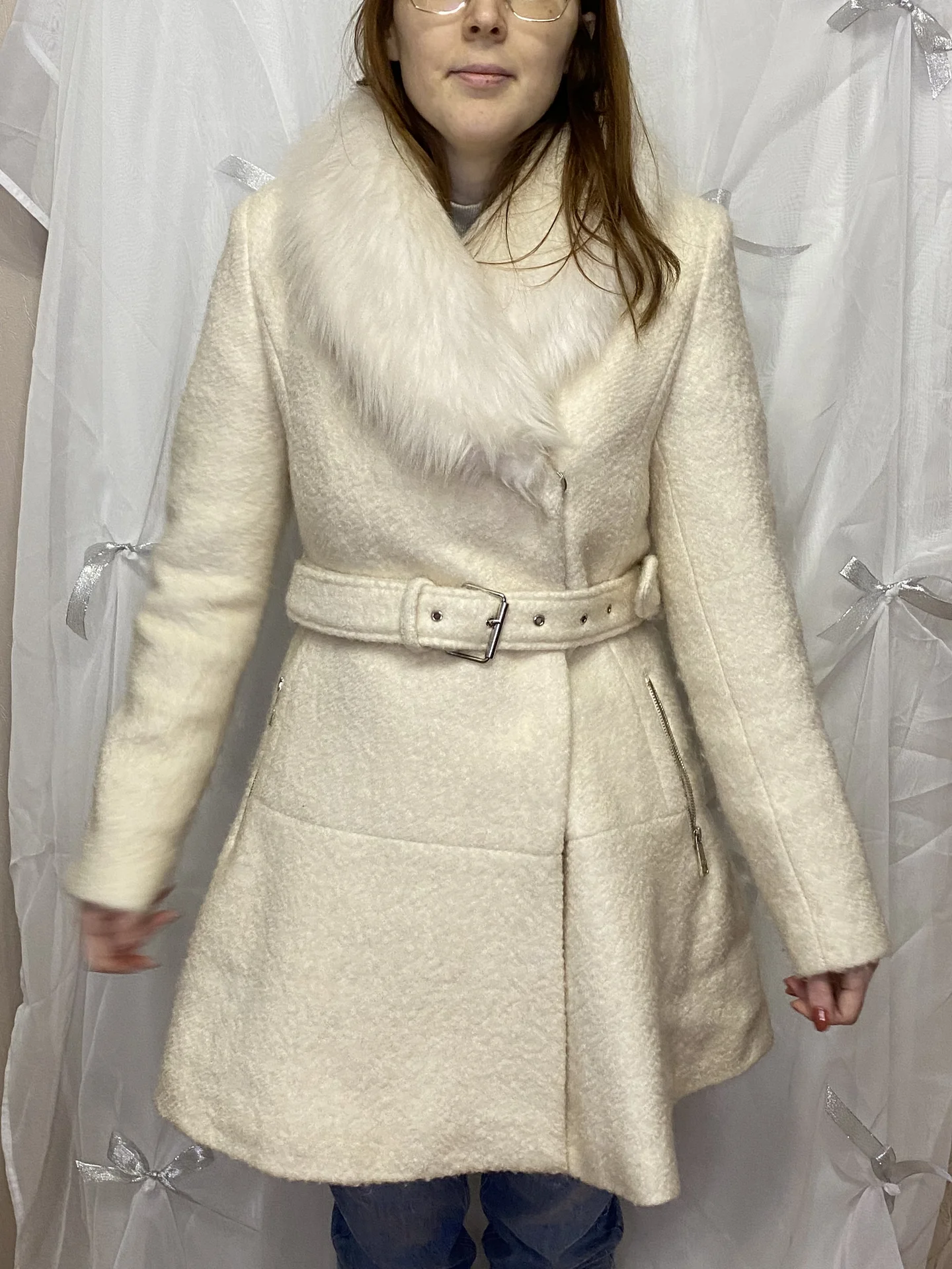 Пальто Guess белое оригинал XS (42) - миниатюра 4