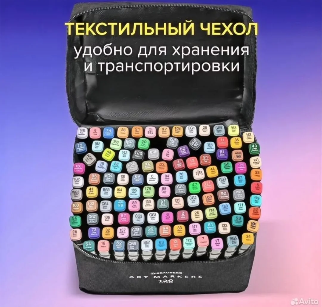 Набор скетч маркеров для рисования 120 шт - миниатюра 2