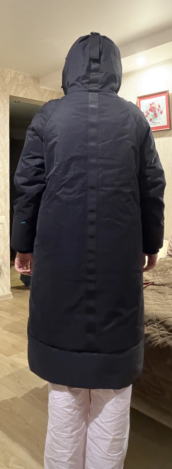 Зимний длинный женский пуховик - миниатюра 4