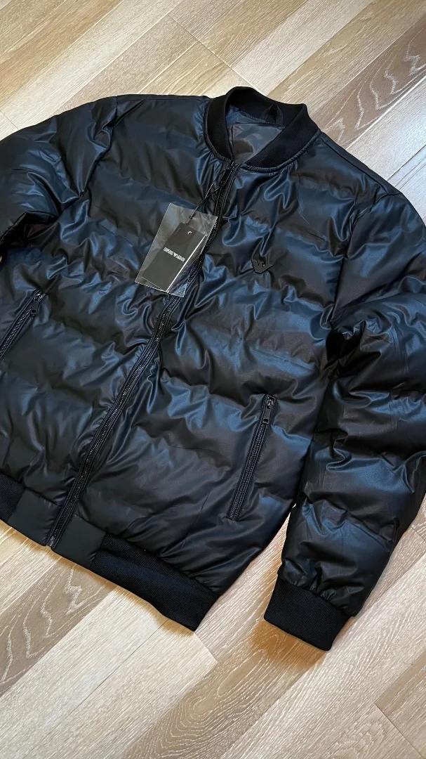 Кожаный бомбер Armani Exchange - миниатюра 3