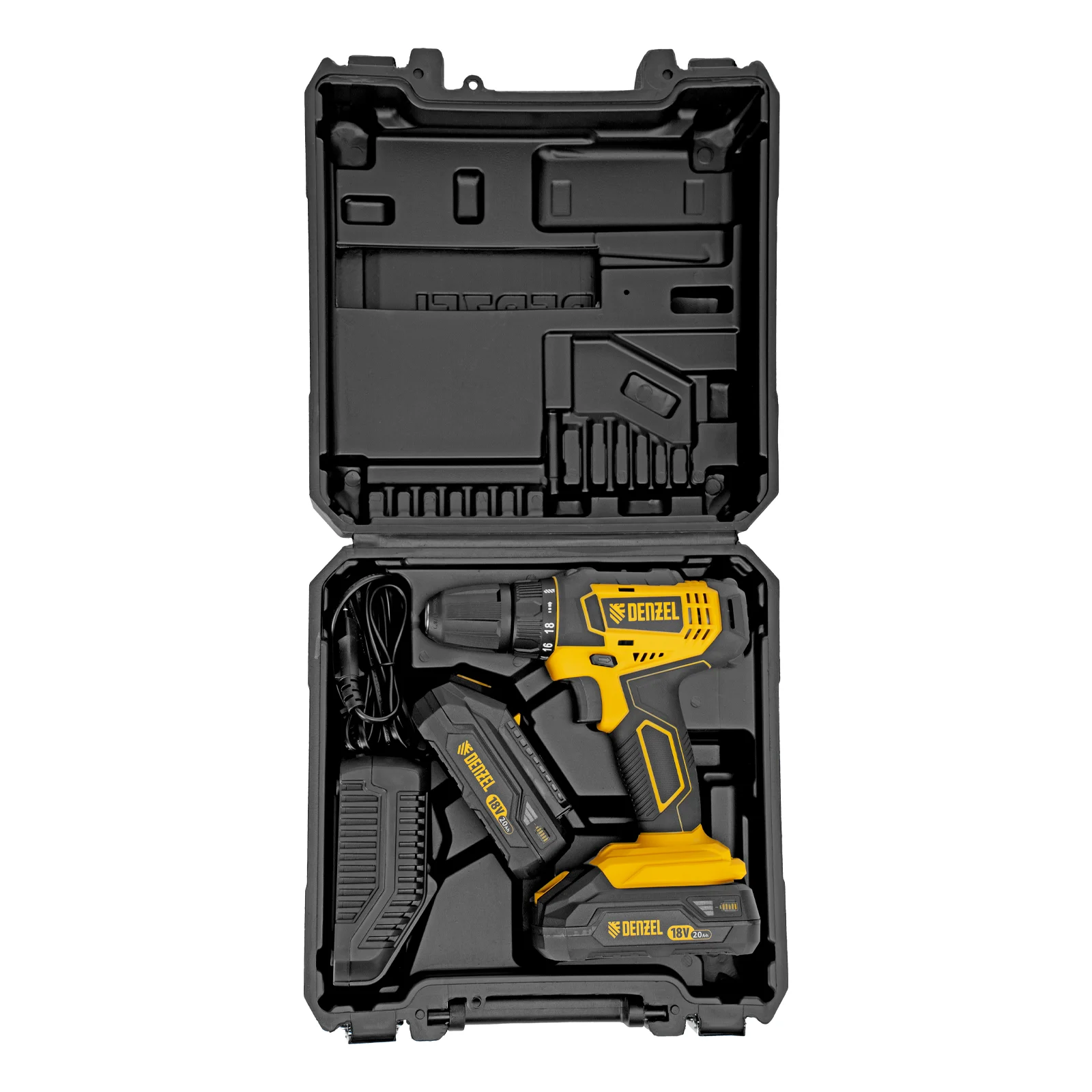 Дрель-шуруповерт аккумуляторная CDL-18-02BM, Li-Ion, 18 В, 2 аккумулятор Denzel - миниатюра 2