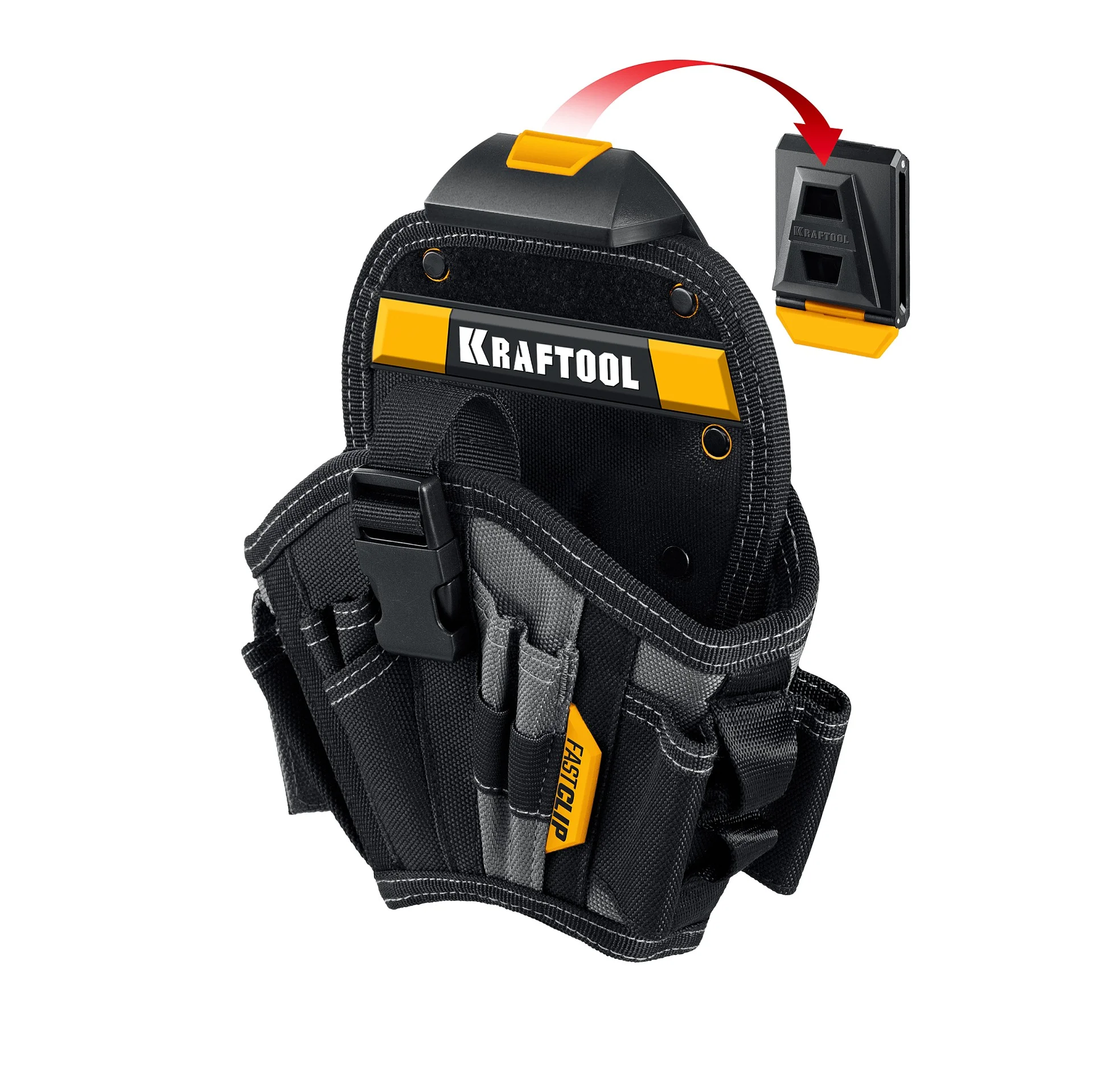 KRAFTOOL KH-17 кобура для шуруповерта с быстросъёмным креплением FastClip, большая (38768) - изображение 1