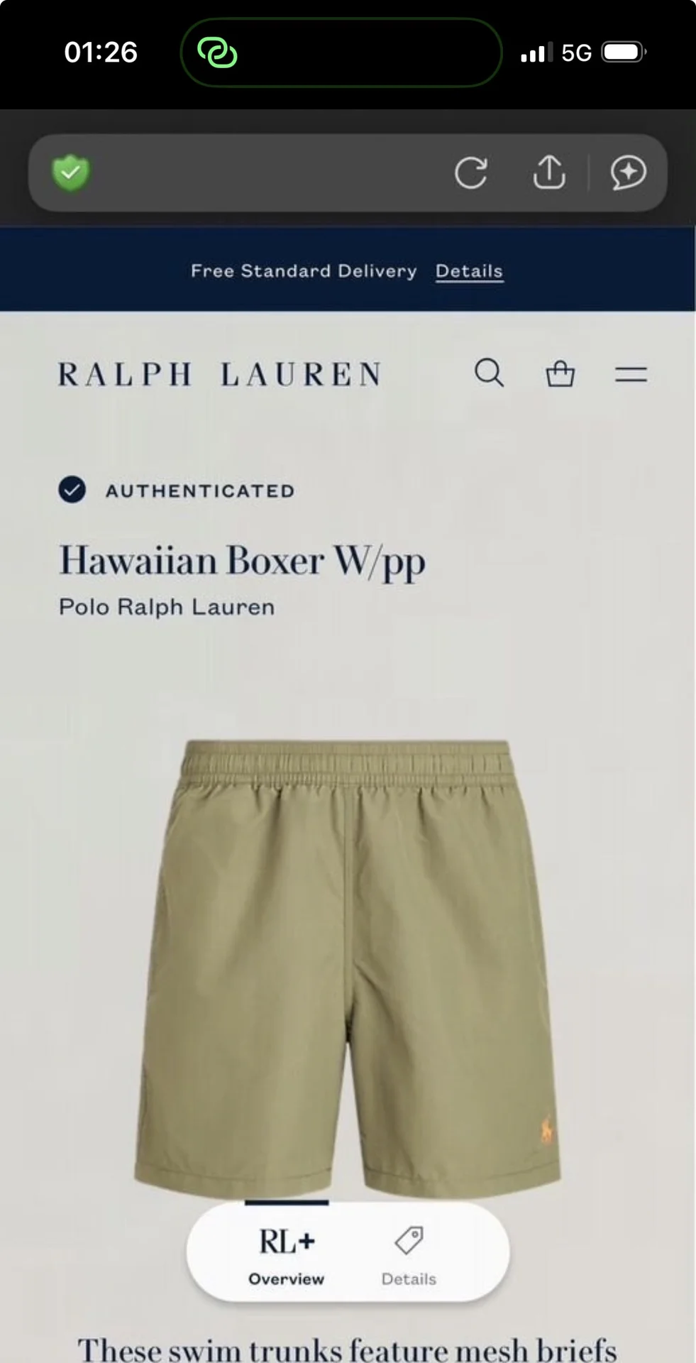 Мужские шорты Ralph Lauren M Hawaiian Boxer W/pp - миниатюра 8