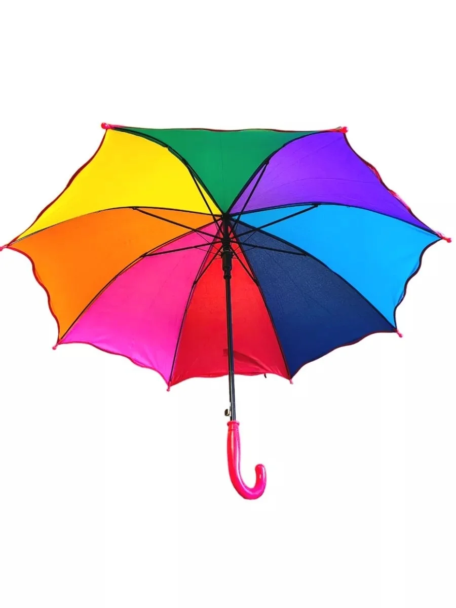 Детский зонт-трость Радуга, радужный - миниатюра 4