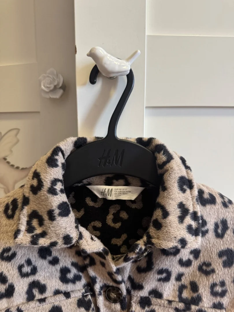 Куртка рубашка леопардовая H&M 110 - миниатюра 4