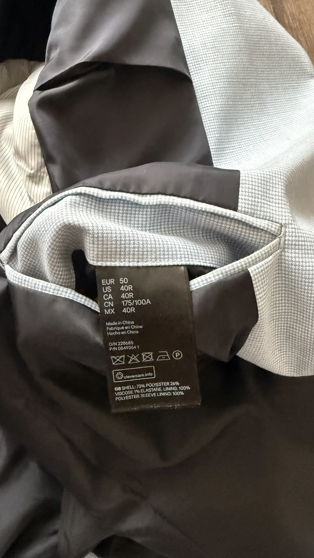 мужской костюм HM slim fit 50/52 - миниатюра 3