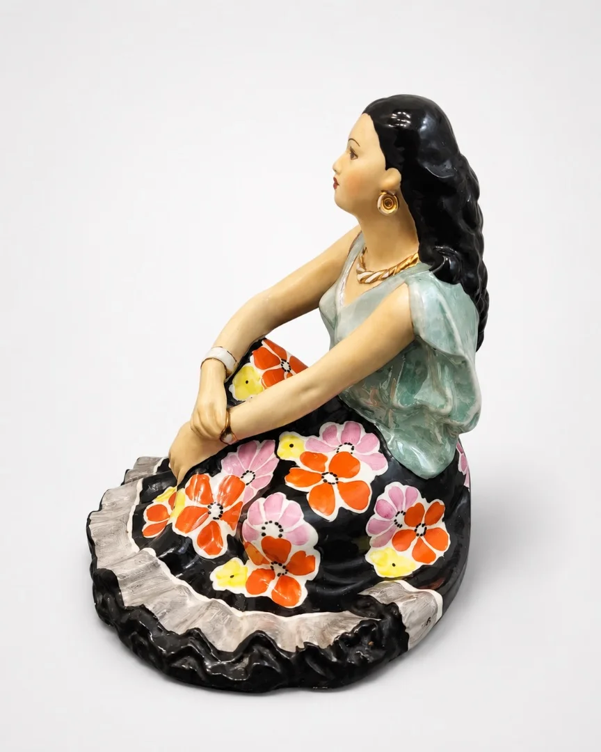 Статуэтка «Цыганка Земфира», Дулево, СССР 1959 - миниатюра 4
