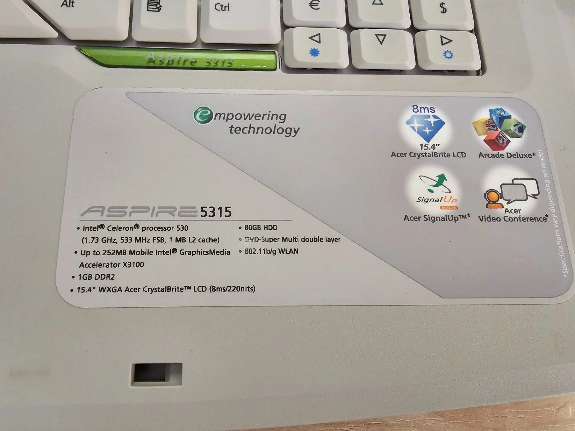 Ноутбук Acer aspire 5315 - миниатюра 7
