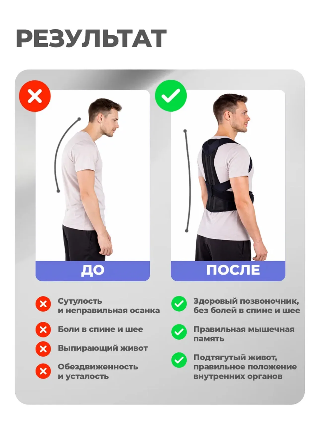 Корсет ортопедический, корректор осанки - миниатюра 3