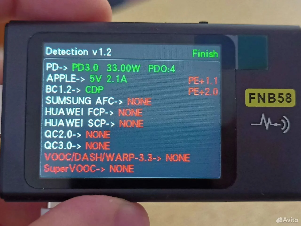 Fnirsi Fnb58 USB Type-C тестер измеритель напряжения, тока, мощности, ёмкости PD/QC/FCP/PE/VOOC... - миниатюра 2